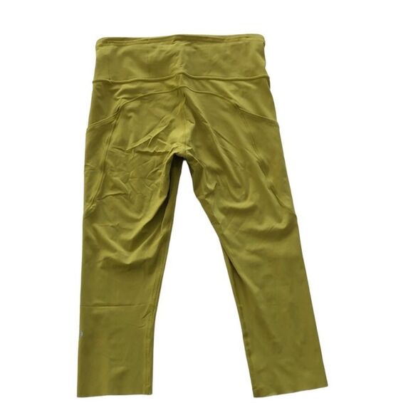 .Lululemon Fast and Free Crop II 19" Nulux Golden Lime - Picture 7 of 14